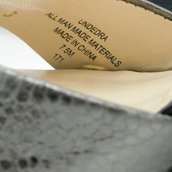 Unisa "Dedra" Black/Grey Patent Open Toe Heel - Picture 12 of 14